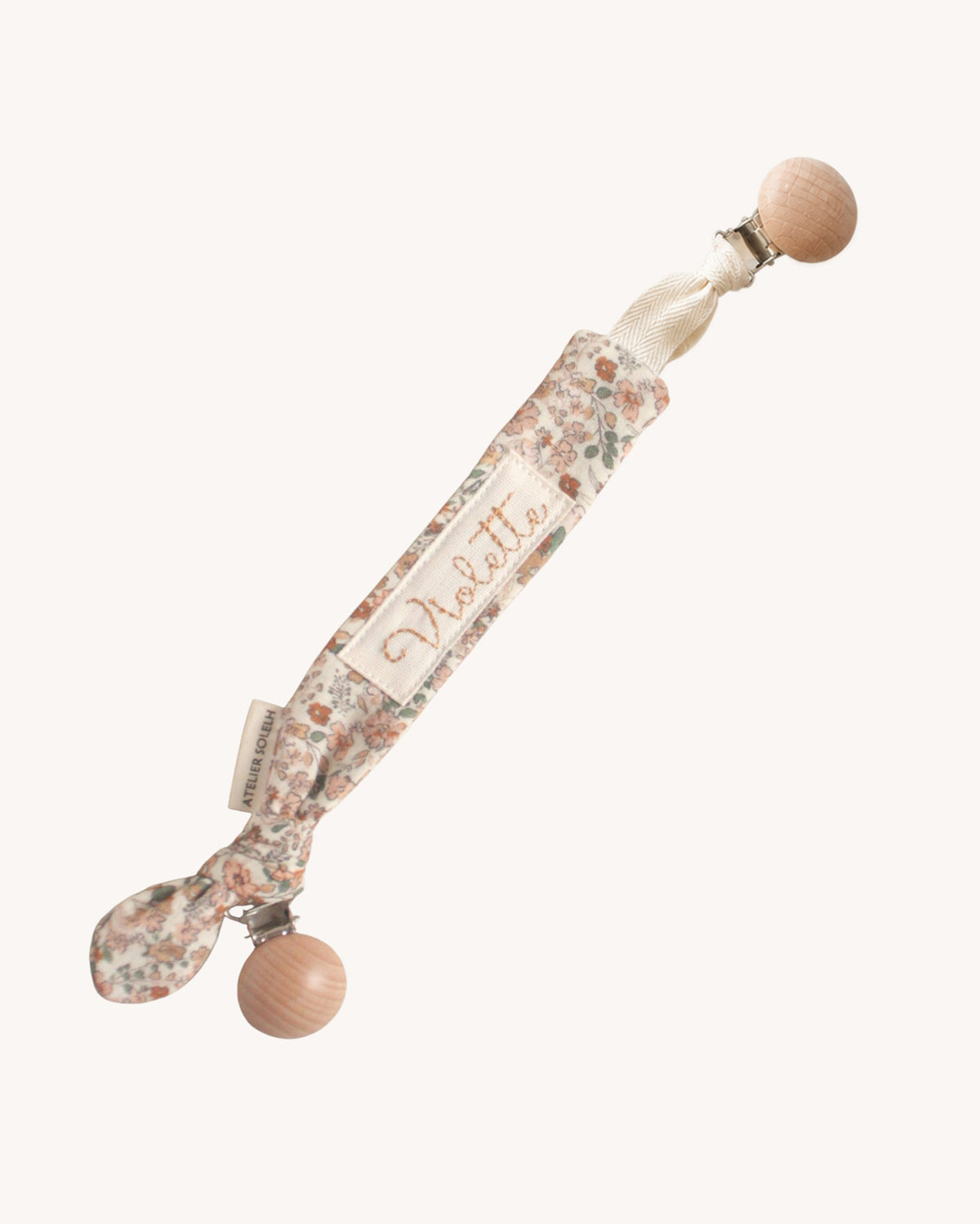 Attache-doudou personnalisé floral