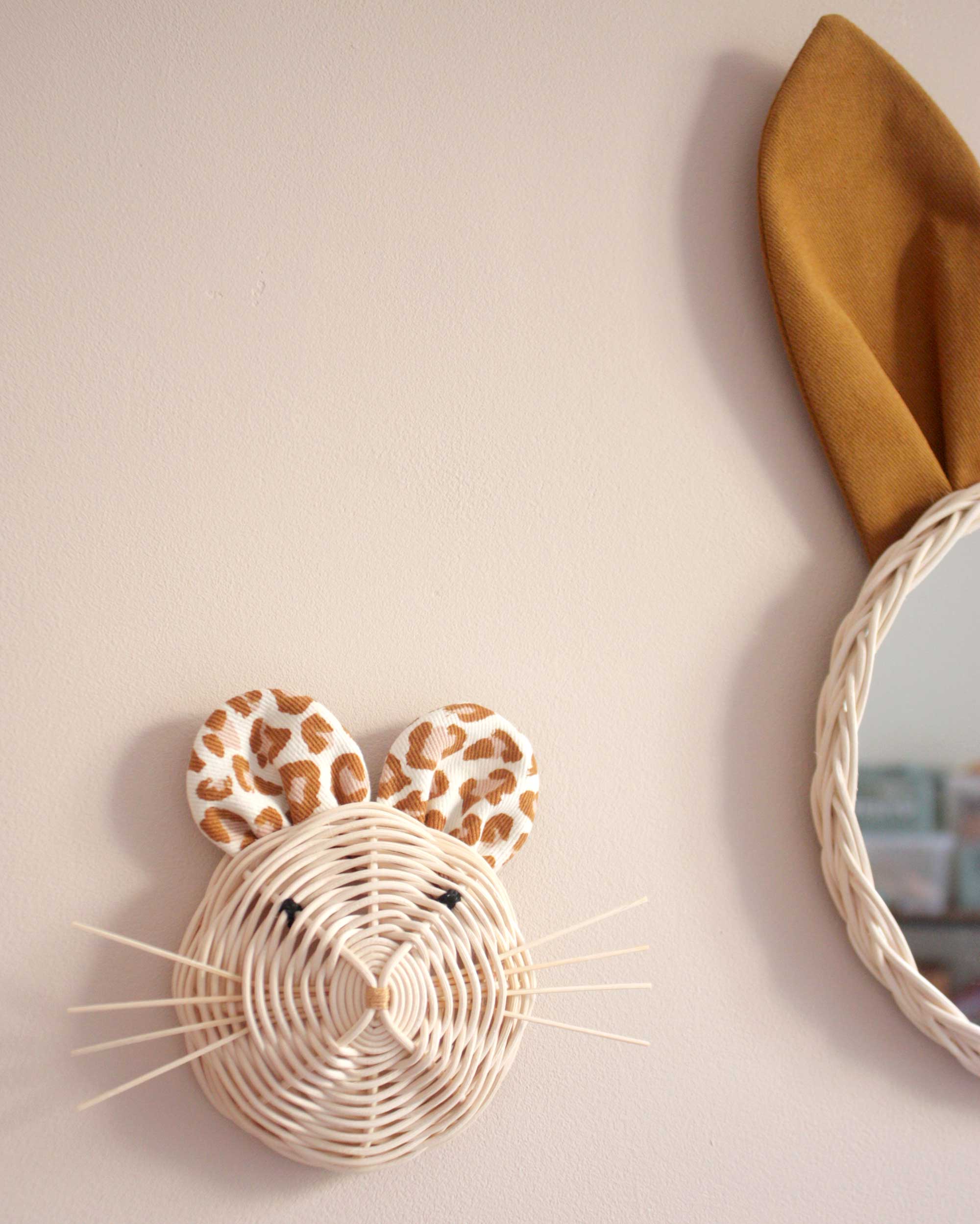 grand miroir rotin Lapin caramel