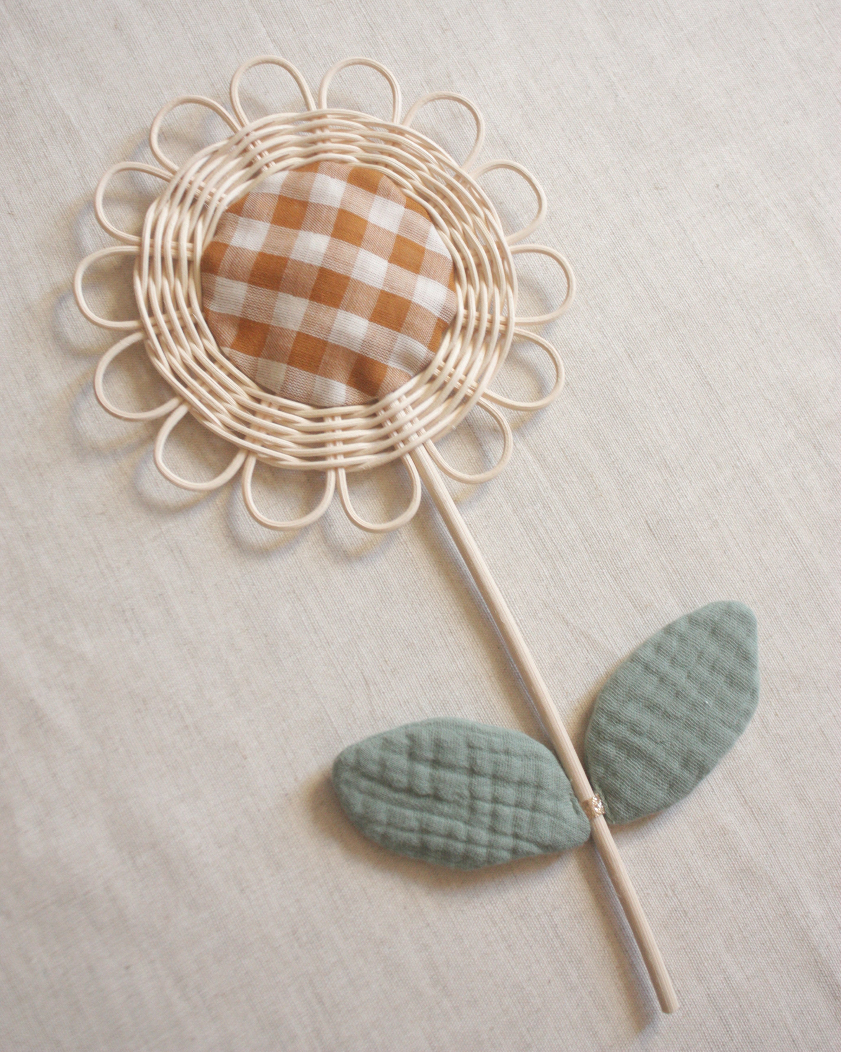 Grande Marguerite avec feuille vichy