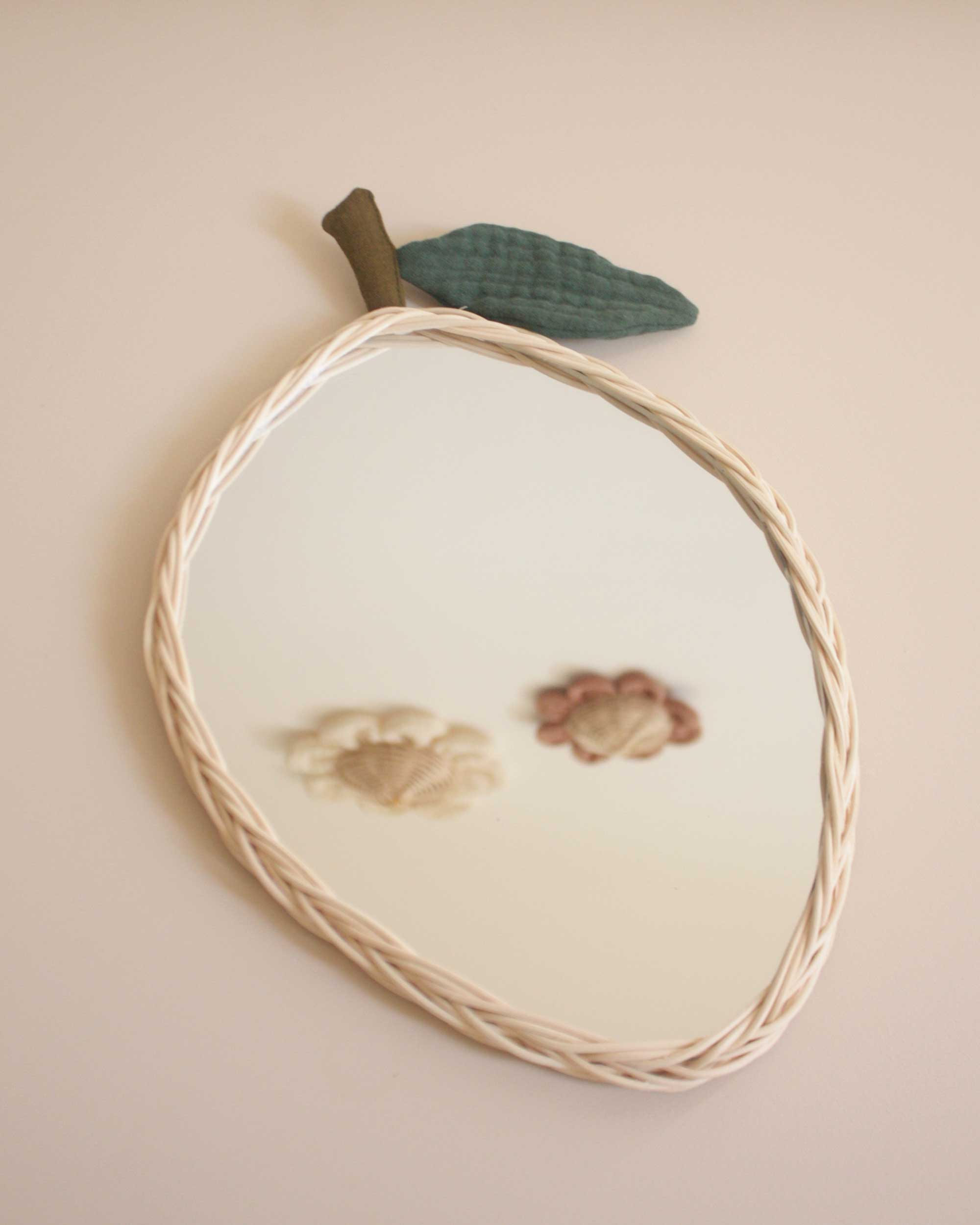 miroir rotin Citron