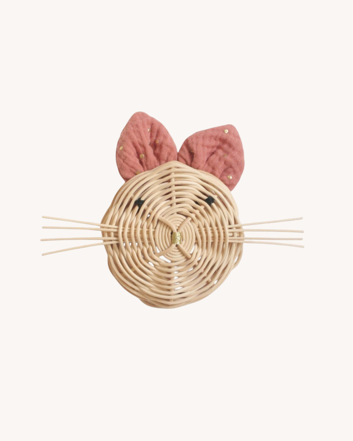 trophée chat rose pois dorés