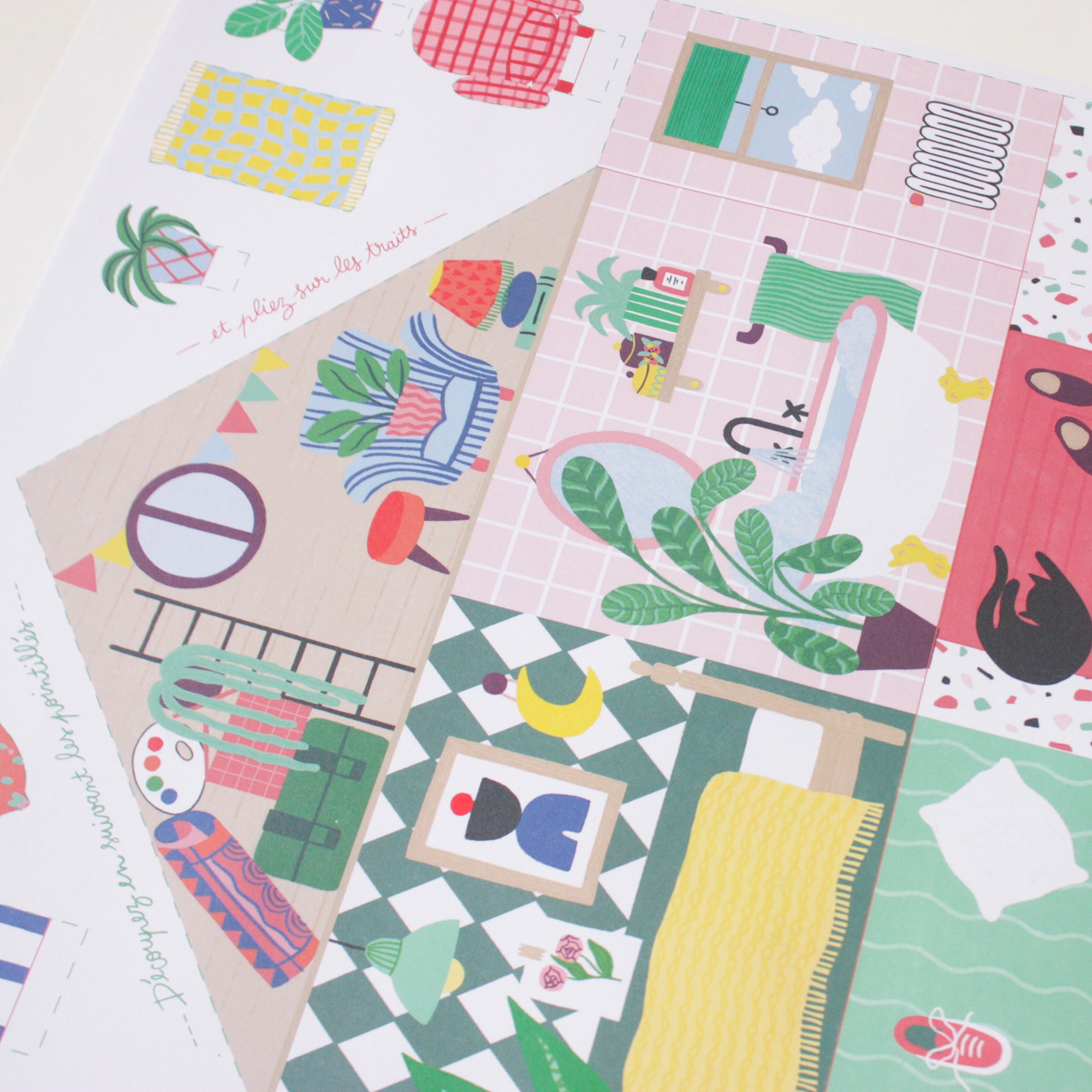 Paper and cardboard dollhouse