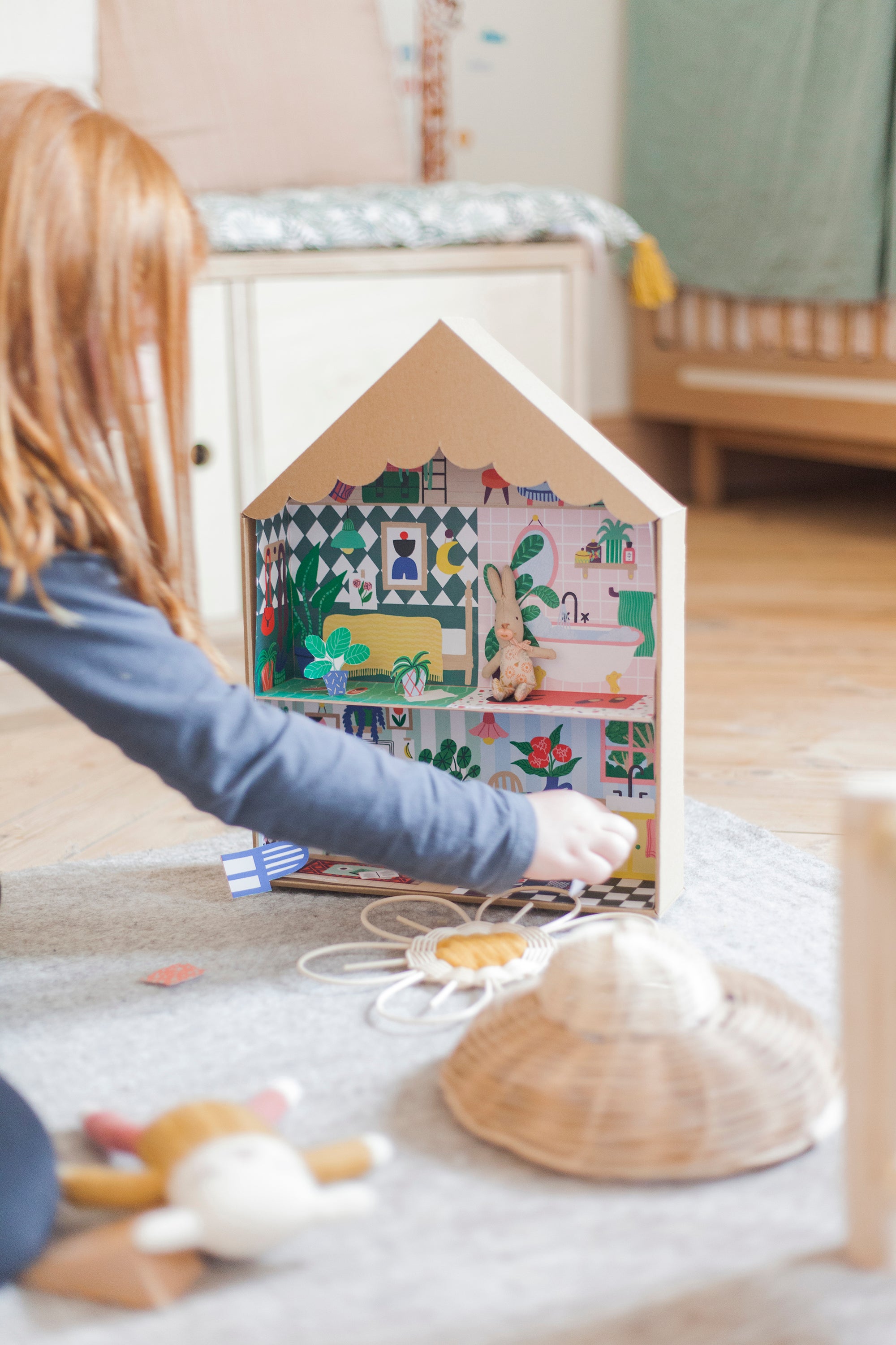 Paper and cardboard dollhouse