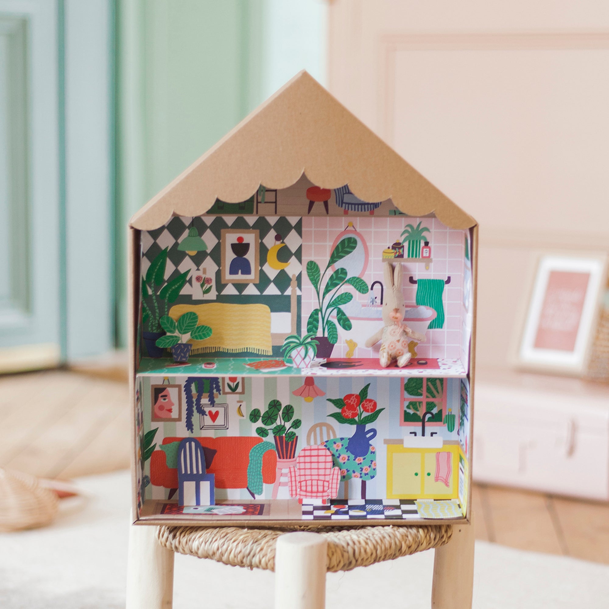 Paper and cardboard dollhouse