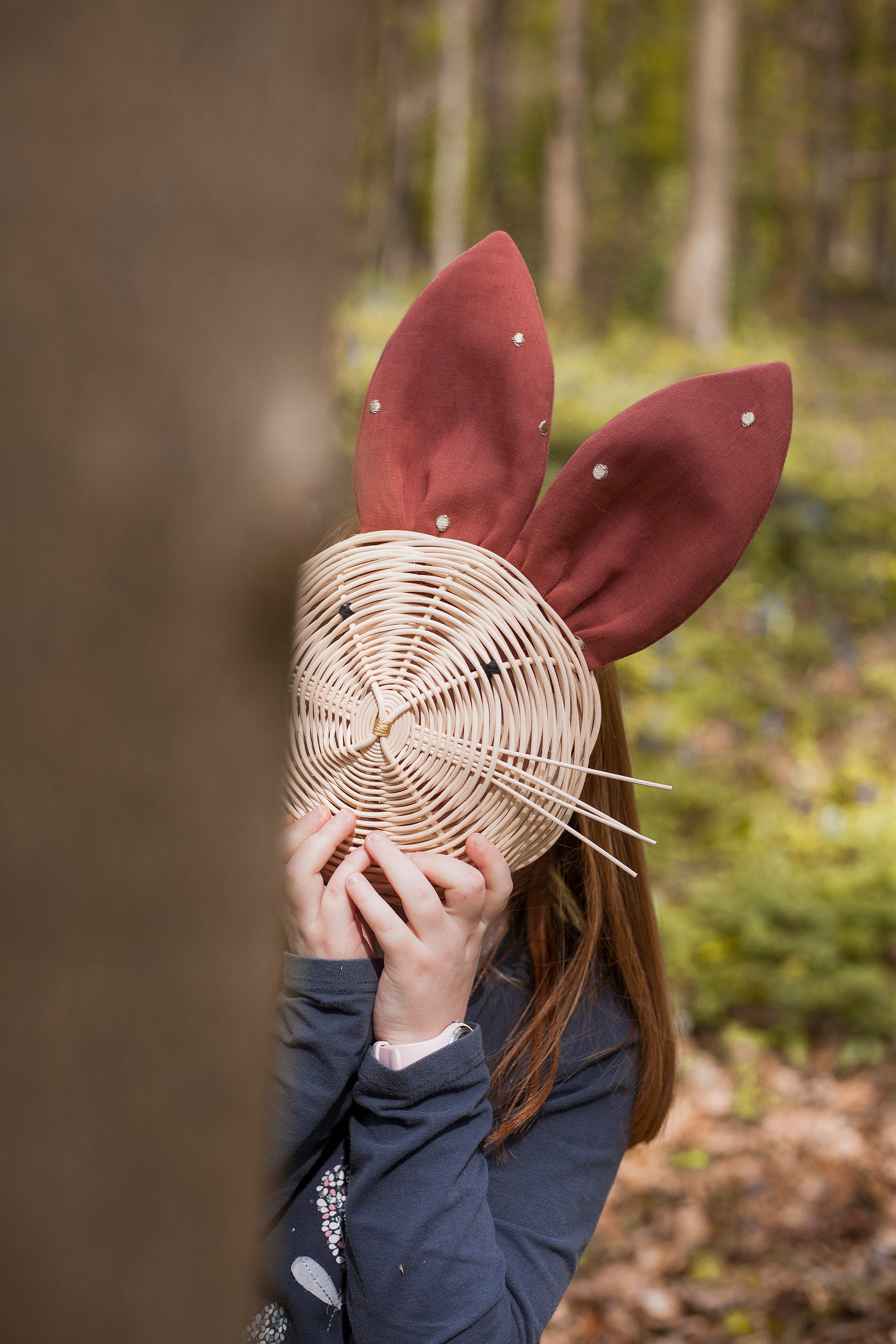 lapin rotin coloris terracotta chambre enfant