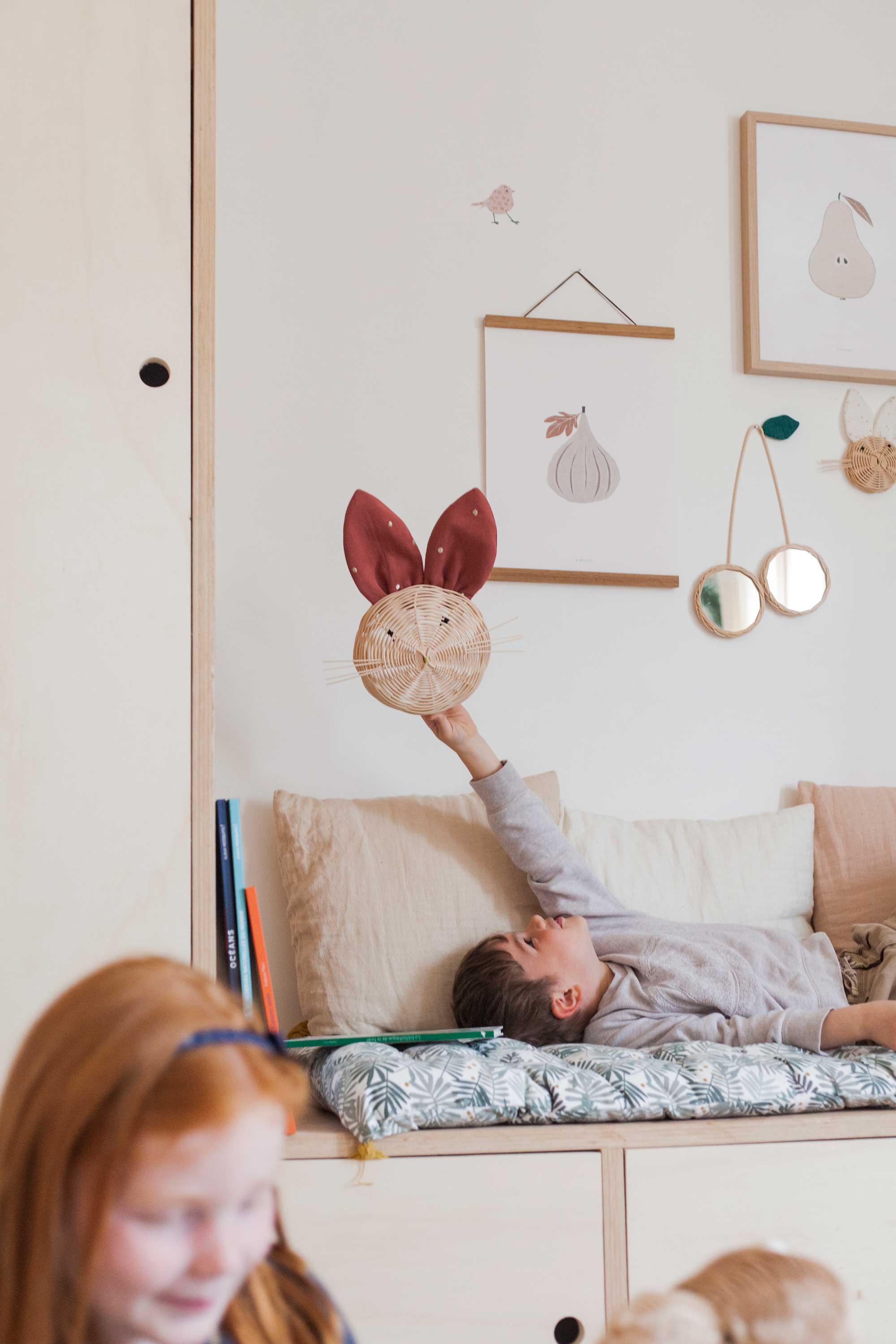 chambre decoration en rotin lapin
