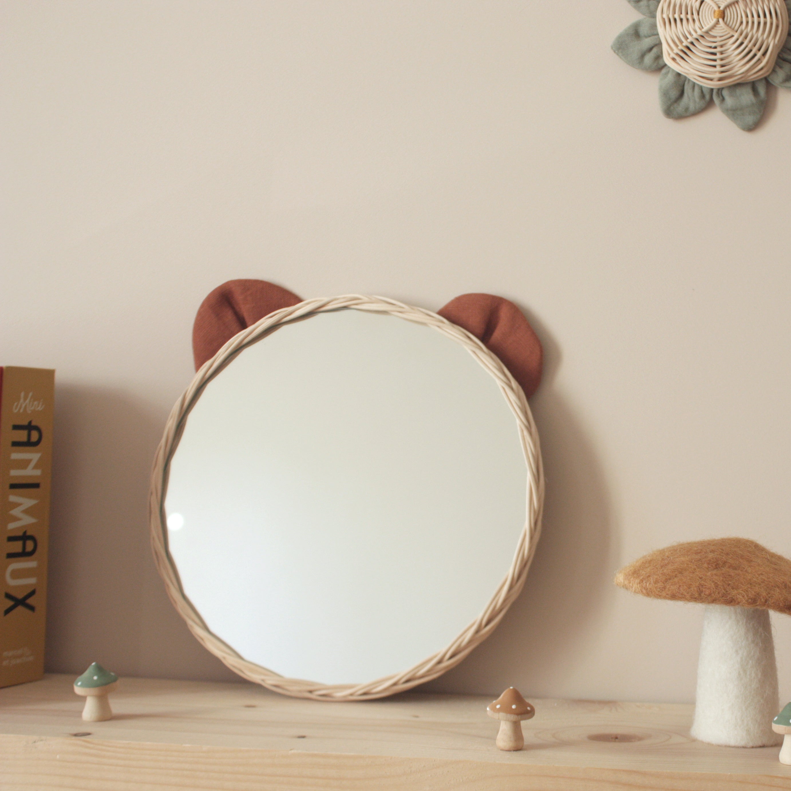 miroir rotin Ours