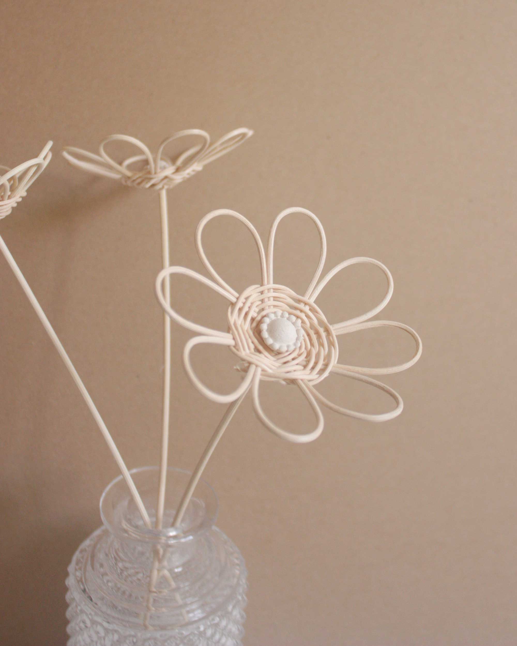 Rattan flower with stem 