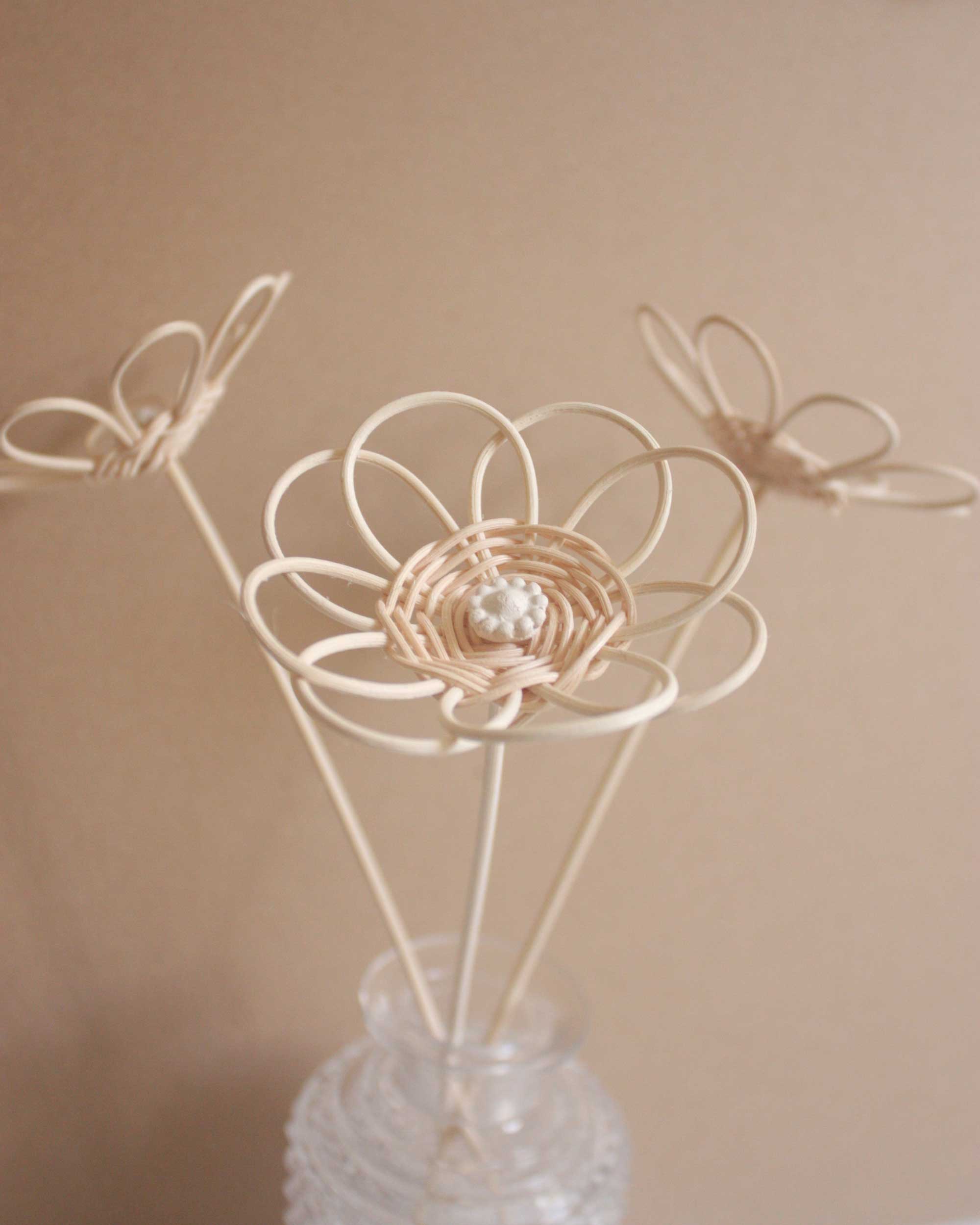 Rattan flower with stem 