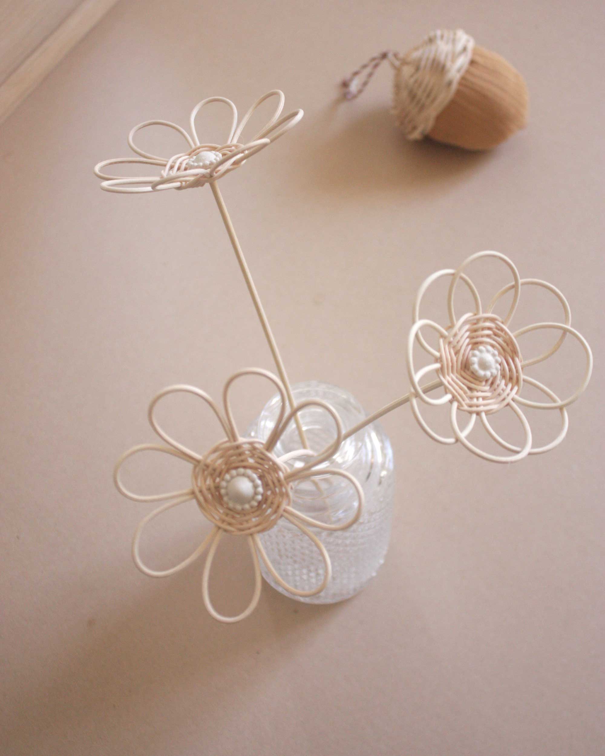 Rattan flower with stem 