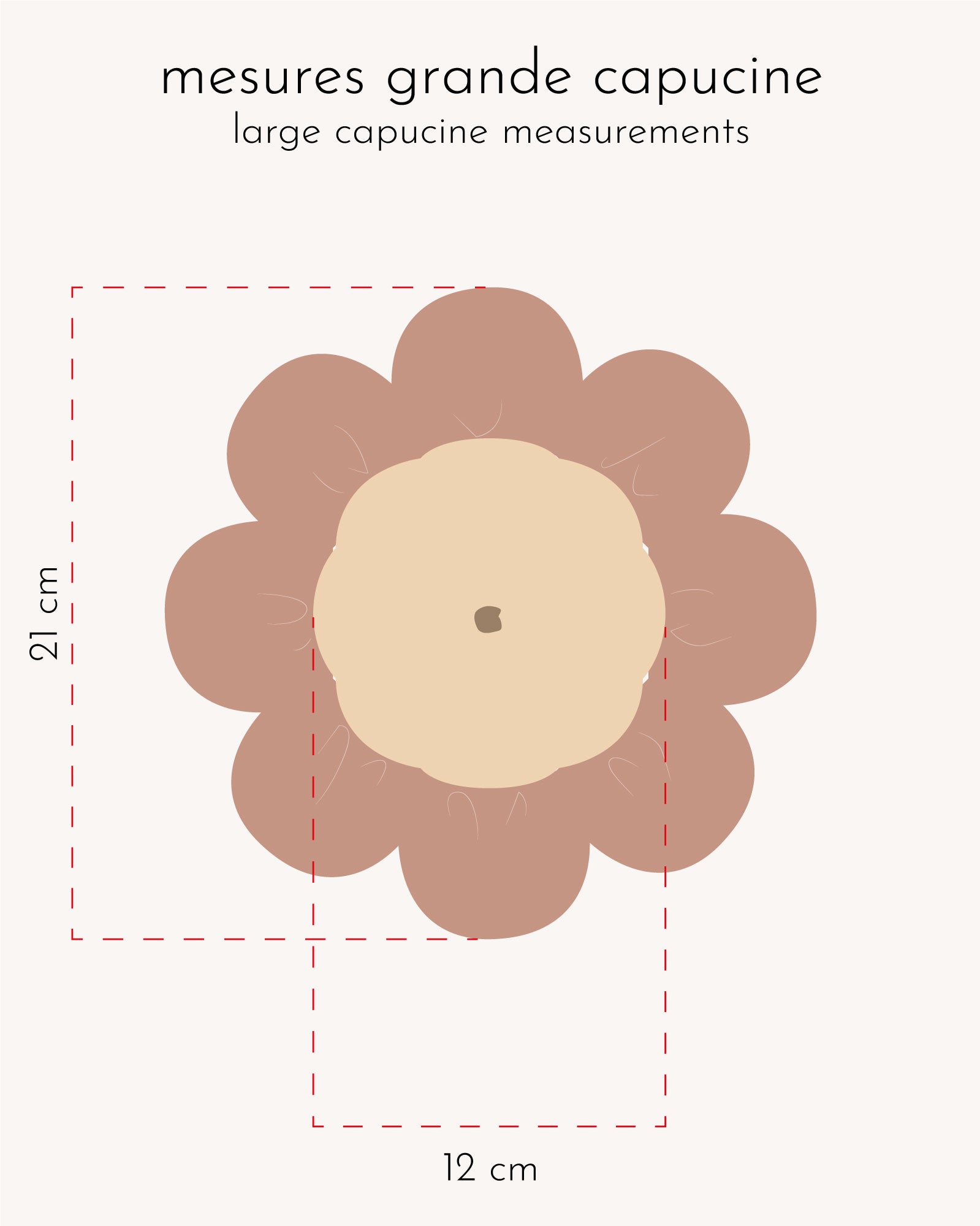 Grande fleur Capucine argile rose