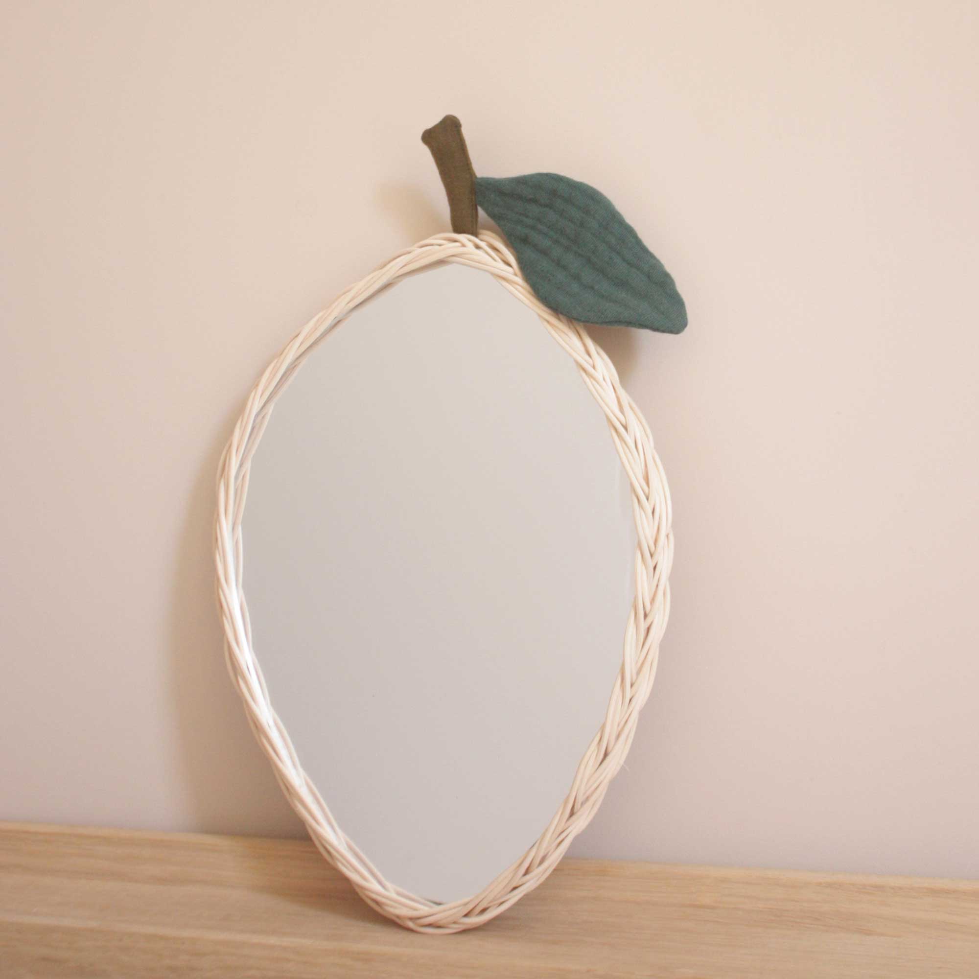 Lemon rattan mirror