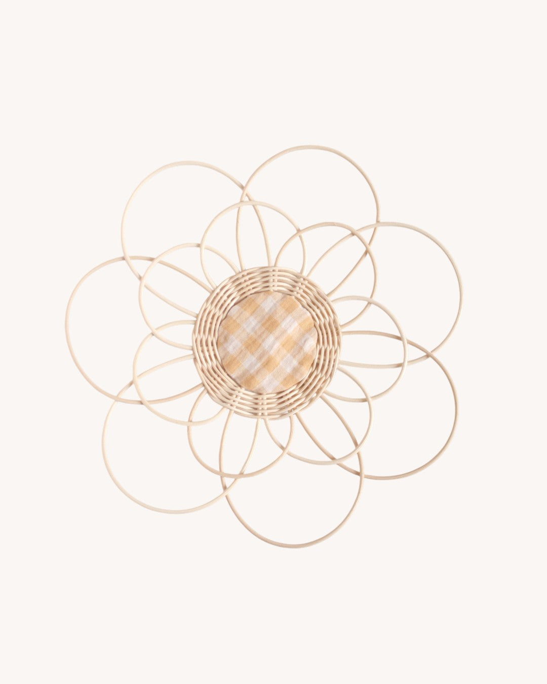 grande fleur Rose vichy jaune