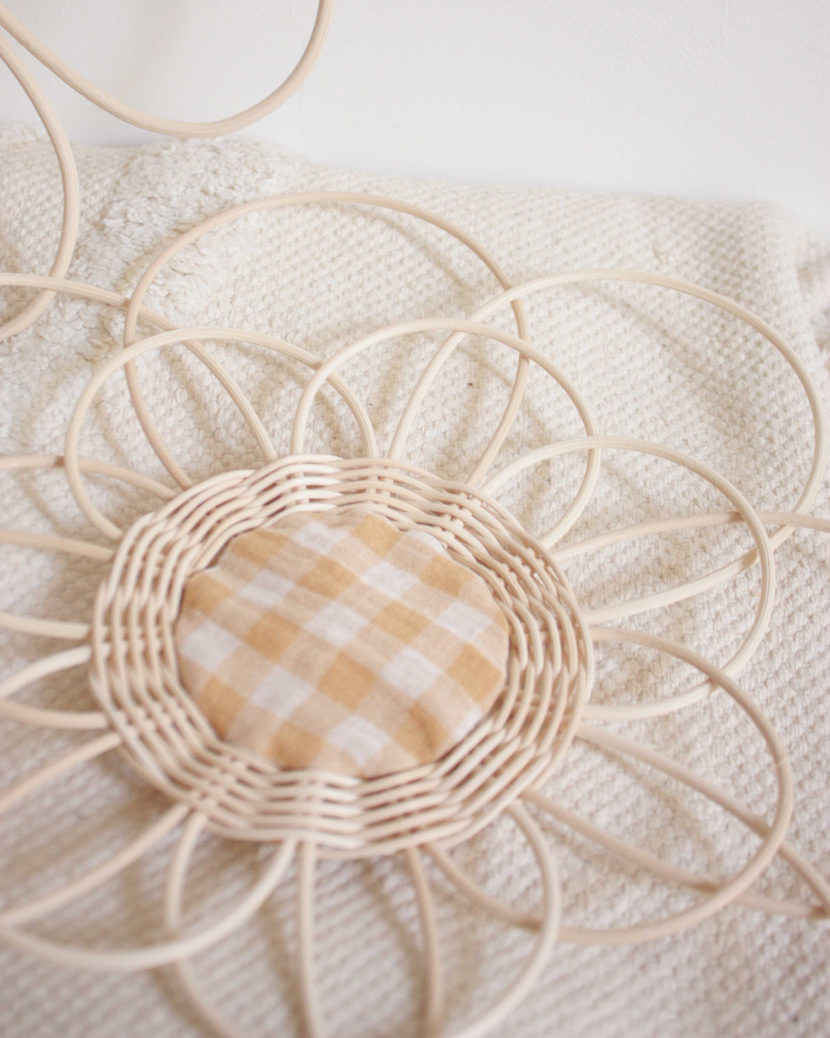 grande fleur Rose vichy jaune