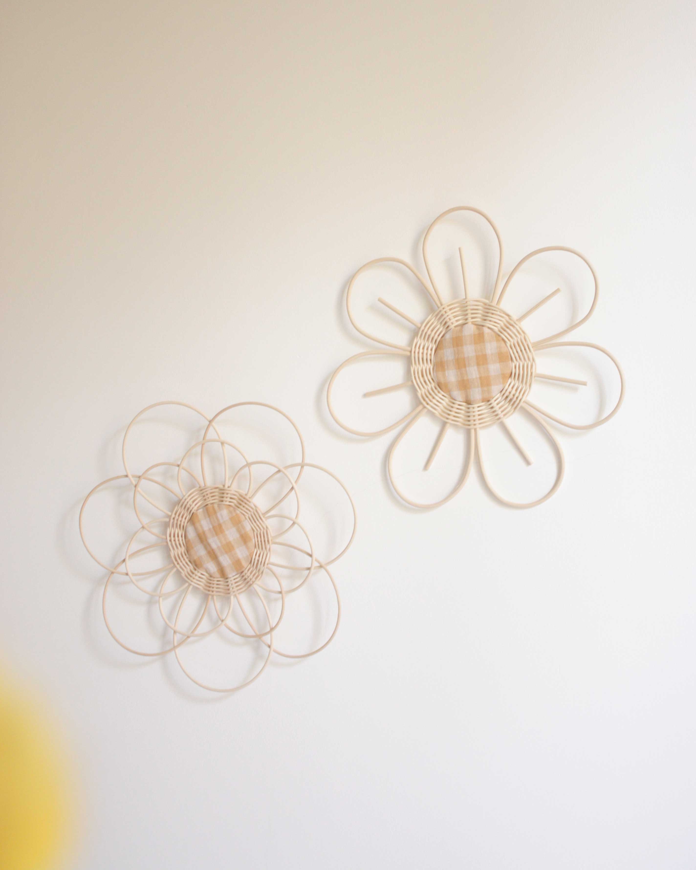 grande fleur Rose vichy jaune