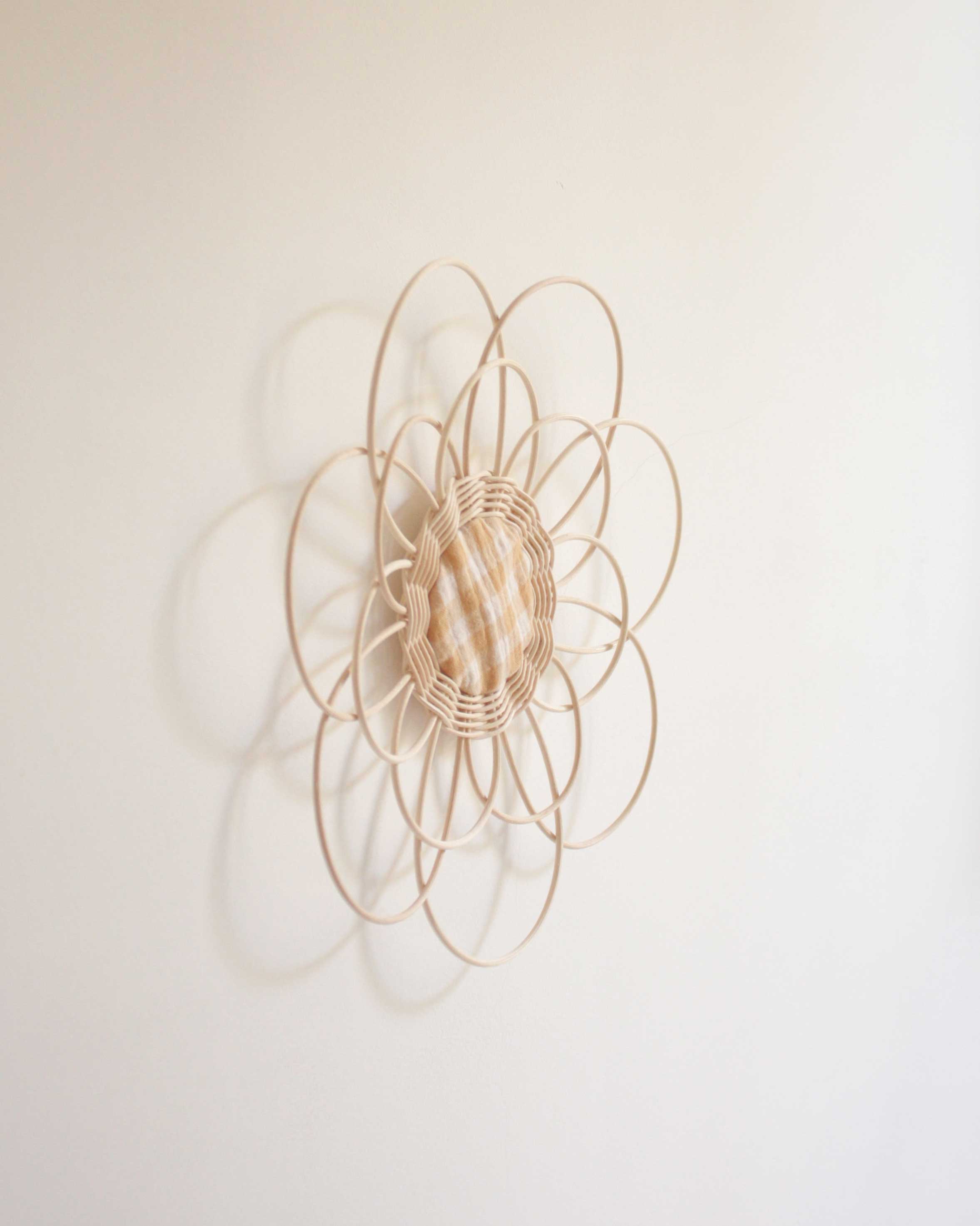 grande fleur Rose vichy jaune