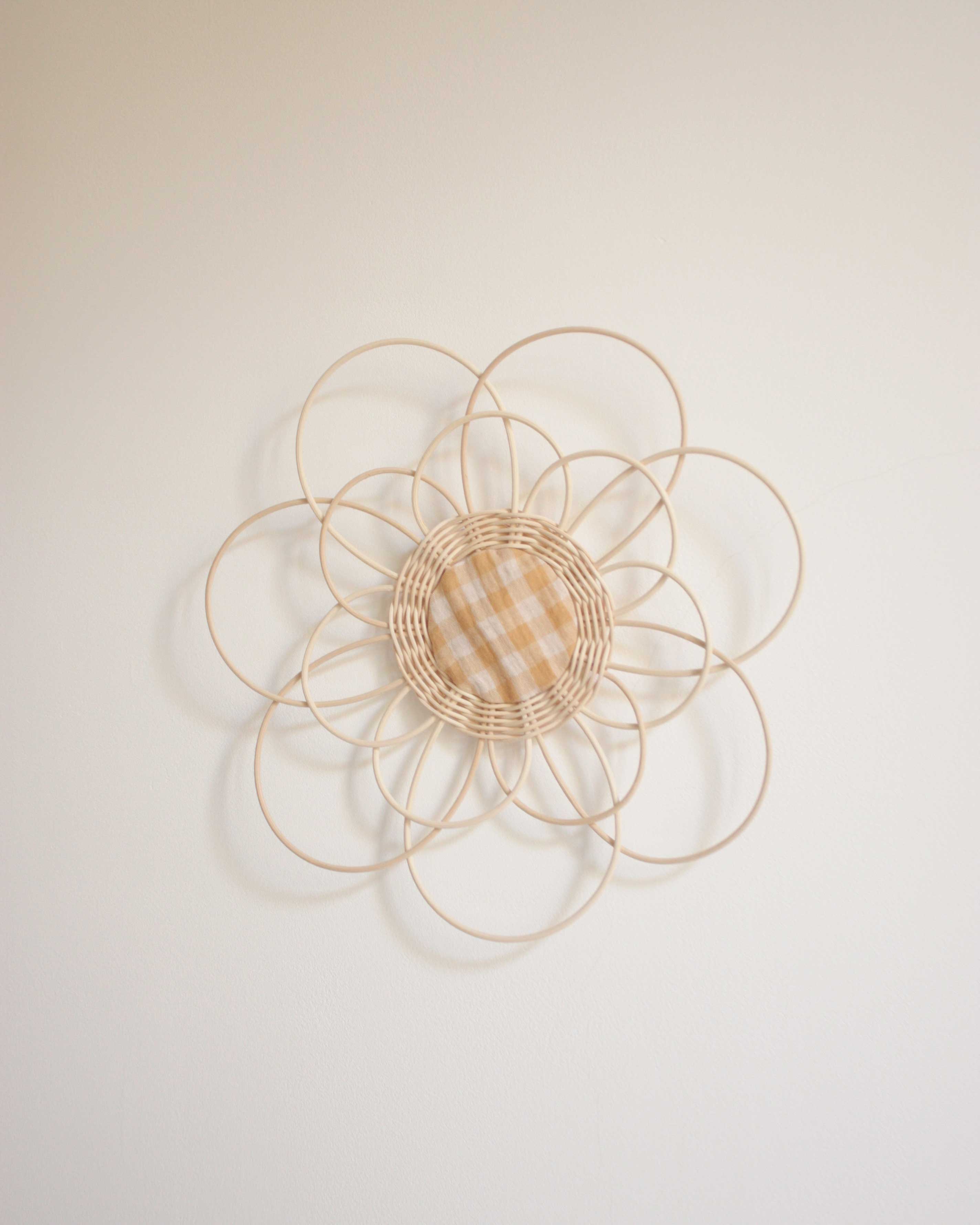 grande fleur Rose vichy jaune