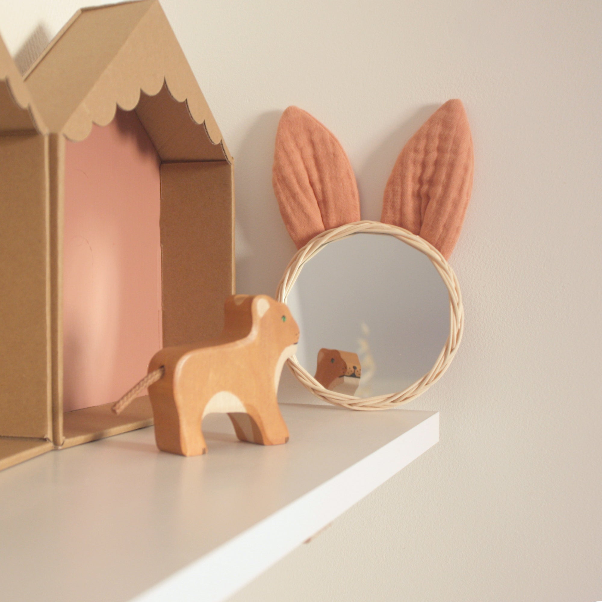 miroir oreilles de lapin en gaze de coton